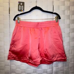 Sedge Pink/ Coral Satin Drawstring Lounge Shorts Athleisure‎ Silky Casual